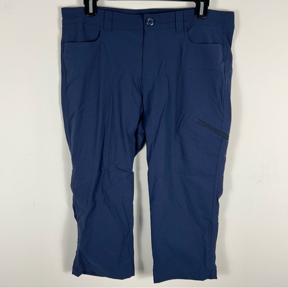 ❤️ Eddie Bauer cropped Navy Blue Pants 12 - Picture 1 of 9
